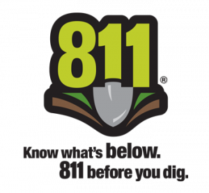 811 Know what's below. Call before you dig.
