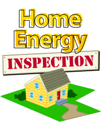 Home Energy Inspection illustration of house on lawn