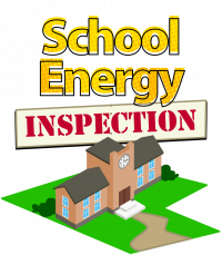 School Energy Inspection illustration of school on lawn