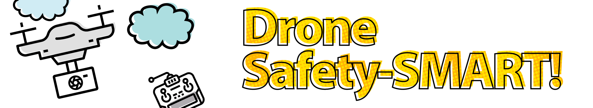 Drone Safety SMART illustrated drone and controller icons